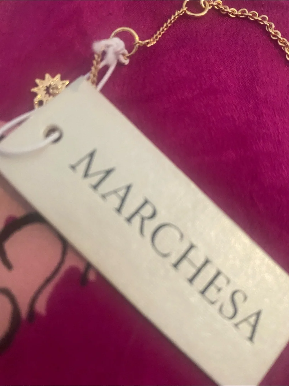 Marchesa Gold Necklace with Pink, Blue and Pearl Accents
